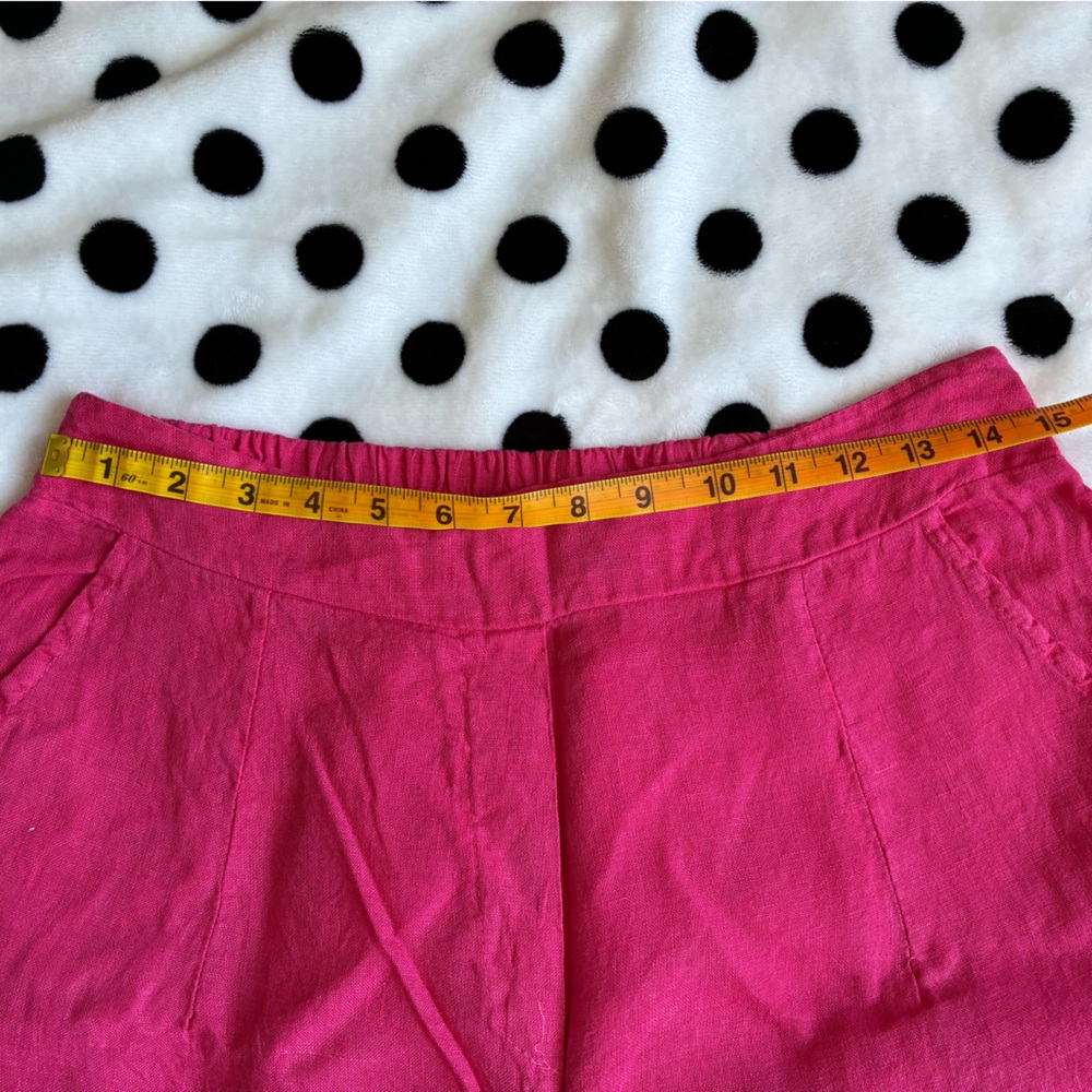 100% Linen Hot Pink Cropped Pants—Made in Italy - Picture 6 of 8